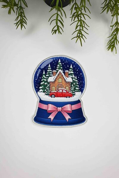 decofav Globe Shape Gingerbread Married Snow Globe Patterned Embroidery Edge ...