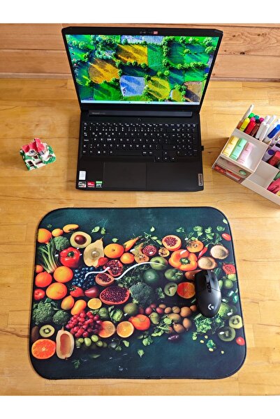 sgeteknoloji Sge Technology 55X45 cm Fruits Anti-Slip Base Speed Surface Gamer Mouse Pad Gaming Pad