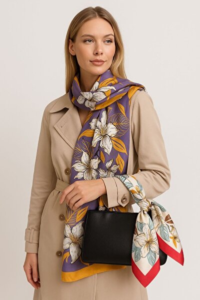 Fularcım hediye kutulu ipek dokulu fular+fular tokası