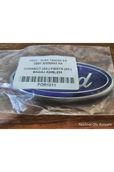 restinal Fiesta 2002-2012 ve Connect 2002-2013 Arka Bagaj Arma Yazısı Logo Ar...