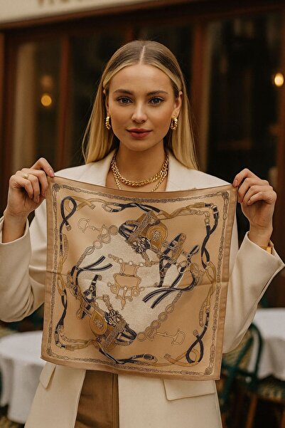 BALIENTE وشاح نسائي منقوش FLR3 مقاس 50x50 سم