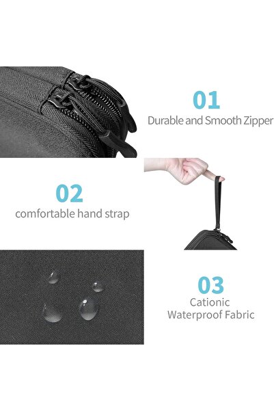 Bukela منظم الأجهزة الإلكترونية - حقيبة تخزين محمولة مقاومة للماء للأجهزة الإلكترونية الصغيرة وبطاقات SD والتلفزيون