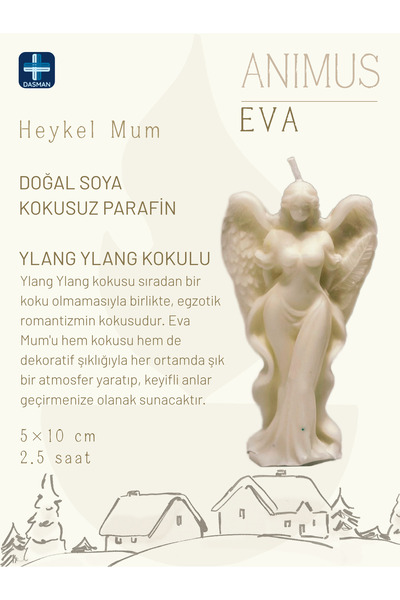 MUM DASMAN ANIMUS Eva Ylang Ylang Kokulu Heykel Doğal Soya 5×10cm