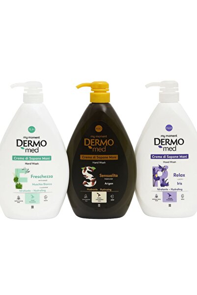 Dermomed Pachet 3 x Sapun Lichid Argan, Muschio Bianco, Iris