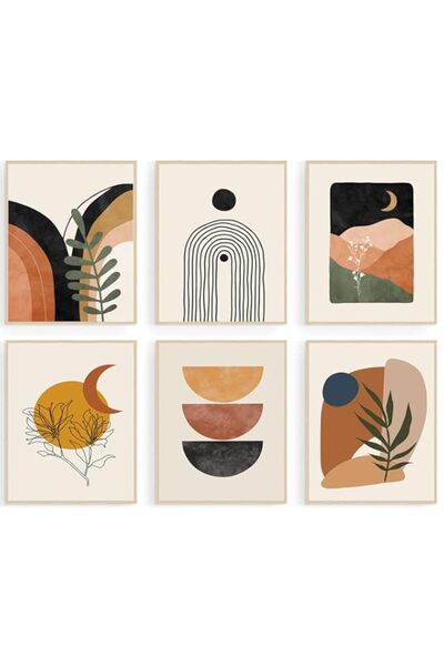 Generic Boho Wall Art Prints, Mid Century Modern Canvas Painting, Abstract Ge...