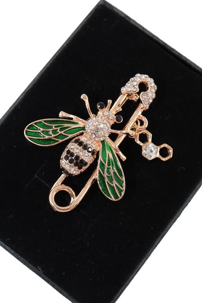 KEEBA Kraliçe ruhu yakanızda Arı broş altın renkli kristal taşlar bezenmiş ar...