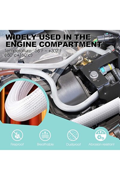 OASISGALORE Cable Cover 10ft (1in) Under-Desk Cable Organizer, Home/Office Wire Sleeve, Pet-Proof, White