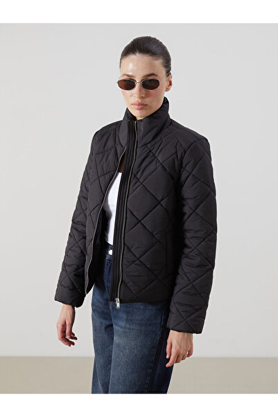 LC Waikiki Black Stand Collar Women's down Coat