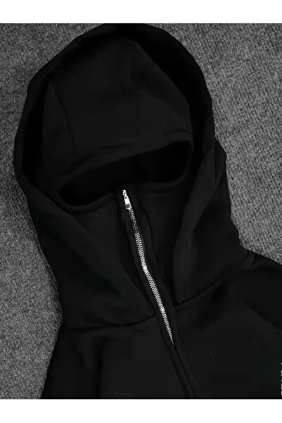 LOTS MODA Snow Masked Ninja Unisex Sweatshirt Cardigan 2Strands Thick Fleece