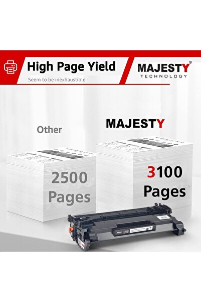 majesty خرطوشة حبر 26A CF226A متوافقة مع HP LaserJet Pro M402/M426 - أسود