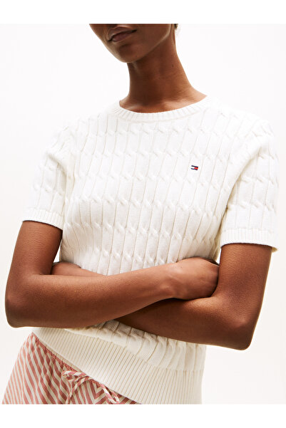 Tommy Hilfiger Kadın CO CABLE MID GG S/S C-NK SWT WW0WW45656-THYA8