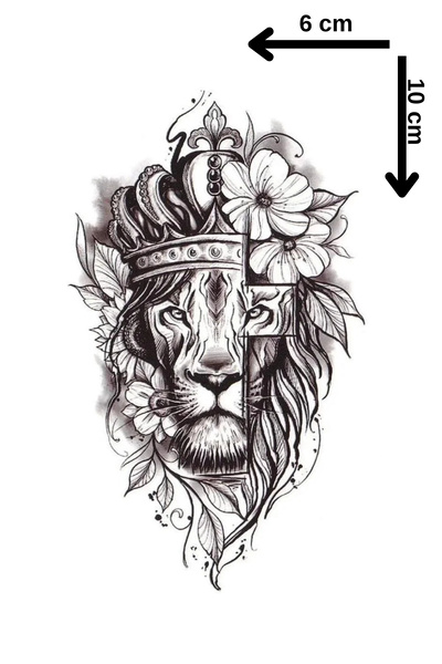 Barly Geçici Aslan Figürlü Mini Dövme Tattoo