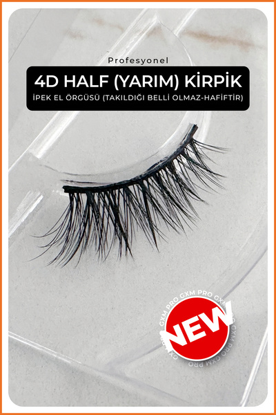 GXMPRO El Örgülü İpek Kirpik - Half Köşelere Takılan (Yarım Boy) Takma Kirpik