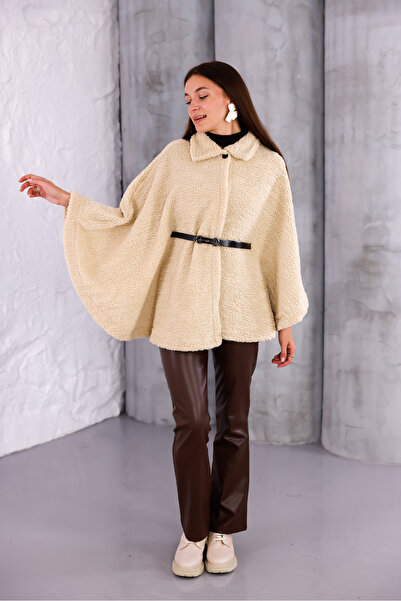 Modayıldızlar Γυναικείο πανσό με ζώνη από βελούδινο μπεζ