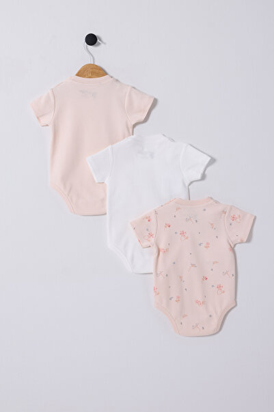 U.S. Polo Assn. Kız Bebek %100 Pamuk Çıtçıtlı 3'lü Zıbın Body 50322818-VR013