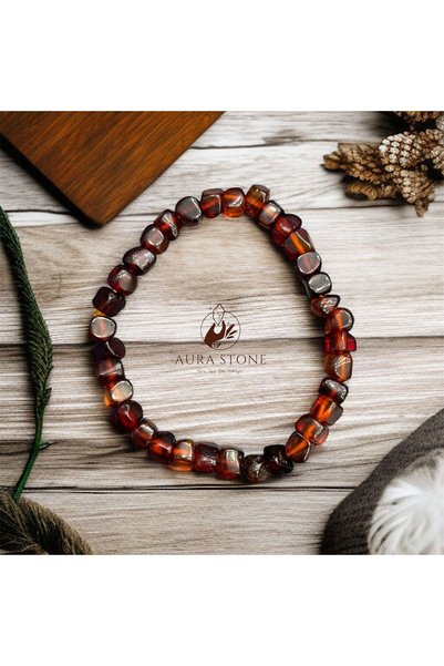 AURA STONE Aurastone Natural Amber Dark Color Bracelet