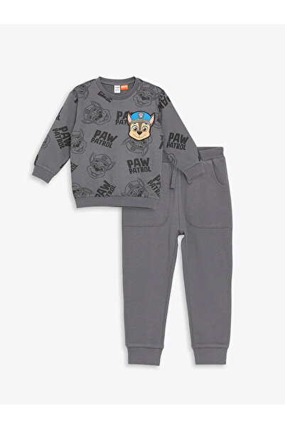 LC Waikiki Lcw Kids Gray Paw Patrol Printed Boys' Sweatshirt and Sweatpants 2-Piece Set