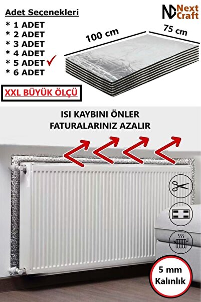 Next Craft Petek Arkası Isı Yalıtım Levhası 5 Adet XXL 100x75 cm 5 mm Kalınlı...