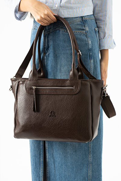 Çanta Trend Water Resistant Adjustable Strap Leather Multi-Compartment Women's Handbag and Shoulder Bag