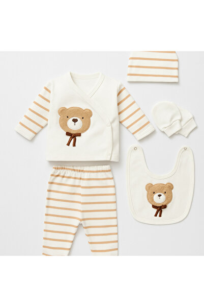 MYZİ STORE Newborn Baby 5-Piece Hospital Release Set – 100% Cotton – Embroidered – Special Box for First Day