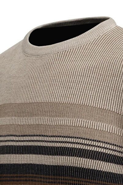 Çizgi Triko Ανδρικό πουλόβερ με λαιμόκοψη Σελανίκι Πλεκτό Κλασικό Καλούπι 5245C BGL-ST04860