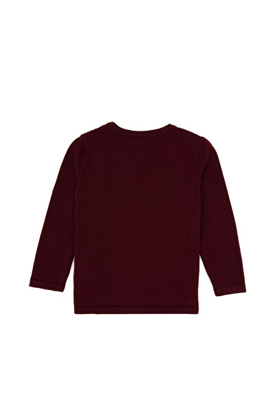 U.S. Polo Assn. Girl's Burgundy Buttoned Crew Neck Knitwear Cardigan 50316292-Vr177