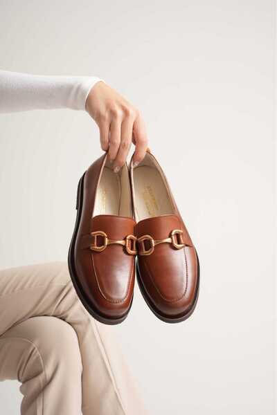 AYAKKABİSEPETİ TABA Дамски мокасини с катарама, изработени по поръчка от естествена кожа