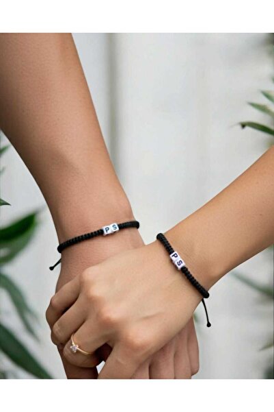 henahera accessory 2'li İki Harf Sevgili Eş Bilekliği Sonsuz Aşk Makrome bile...