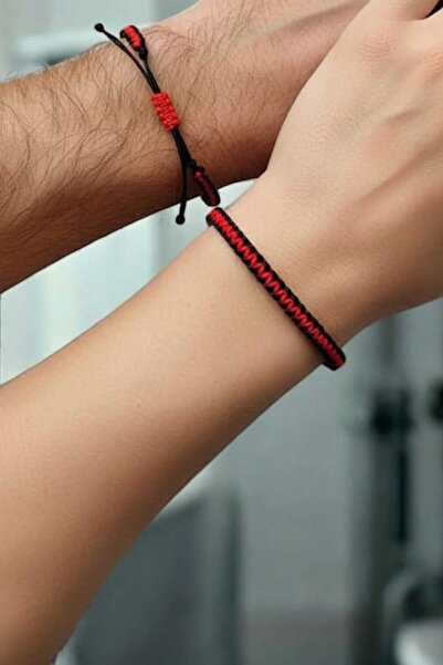 henahera accessory 2'li Çift Bilekliği Sonsuz Aşk Sembolü Makrome Örme Bileklik