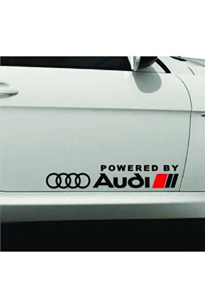 Oracal Set 2 Stickere Auto Audi, Powered by Audi, Alb, 40 cm x 8,5 cm