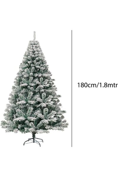 Tradeo شجرة عيد الميلاد البيضاء المصنوعة من خشب التنوب المغطى بالثلوج، شجرة عيد الميلاد الثلجية للمنزل، سهلة التجميع، حامل معدني