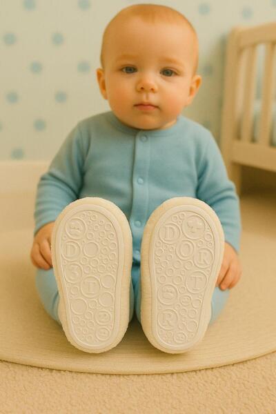 Pico Baby Bebek & Çocuk Kaydırmaz Eva Tabanlı Ev Botu / Panduf / Kışlık Peluş Bot / Erkek Baskı Desenli