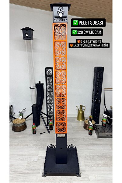 TUTUKBEY FÜZE MODERN PELET SOBASI 120 CMLİK EV BAHÇE BALKON KAFE ALANLARDA KU...