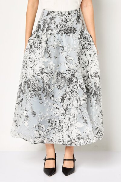 femi9 Women Floral Print Midi Skirt, Multicolor