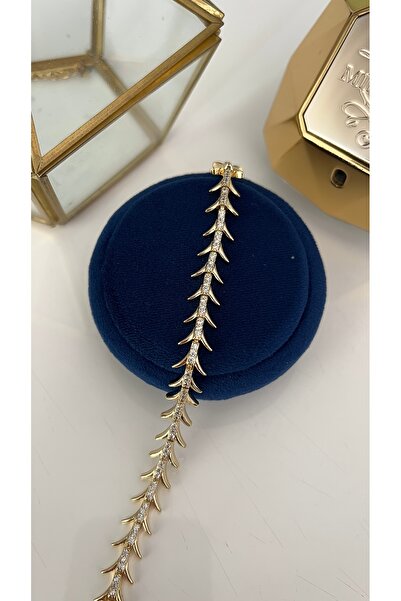 SU PERİSİ TAKI BİJUTERİ XUPİNG KARARMAZ GOLD BALIK KILÇIĞI DETAYLI ZİRKON TAŞLI BİLEKLİK