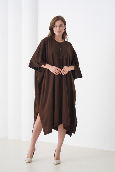 MAMAYAGA Дамско скромно яке с асиметричен крой, копчета отпред, крилати ръкави и широк крой