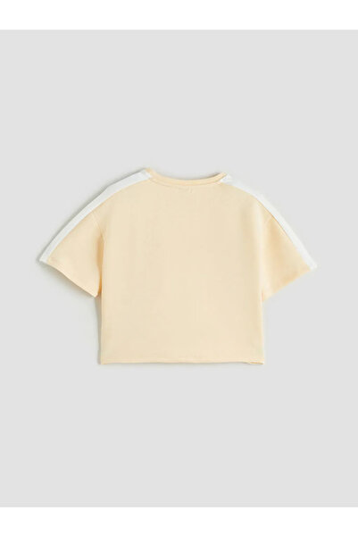 LC Waikiki Lcw Kids Orange Crew Neck Soft Touch Girls T-Shirt and Shorts