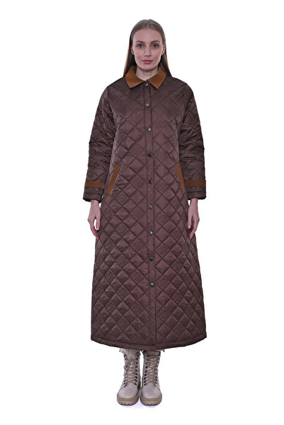 Invee Quilted Coat - Brown