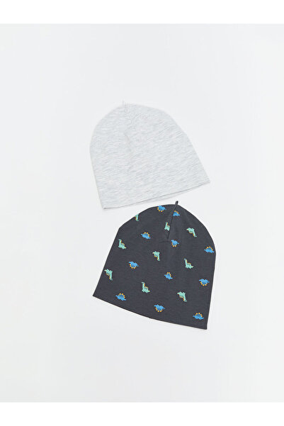 LC Waikiki Printed Newborn Hat for Boys 2 Pack