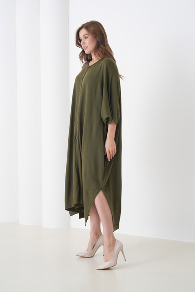 MAMAYAGA Дамско скромно яке с асиметричен крой, копчета отпред, крилати ръкави и широк крой