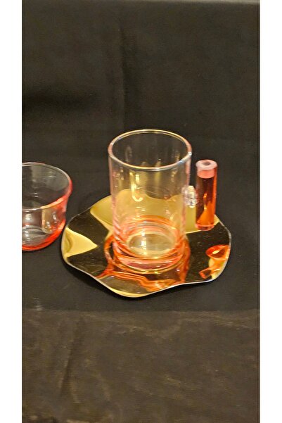 Turkish Store İstanbul Asorti Colorful Mint Handle 18 Pieces Tea Set