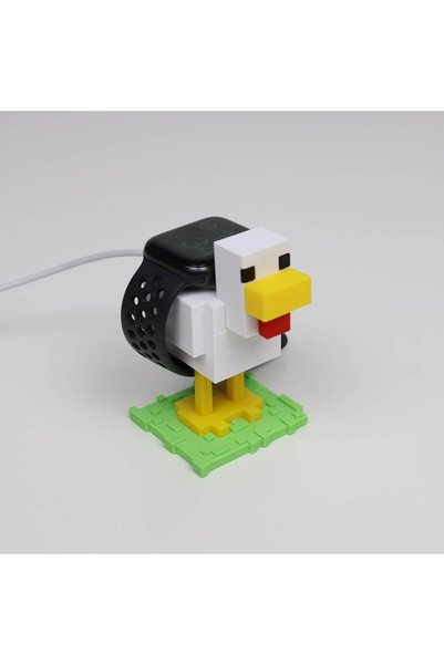 Goplast Premium Minecraft saat tutucu şarj standı chicken mine craft