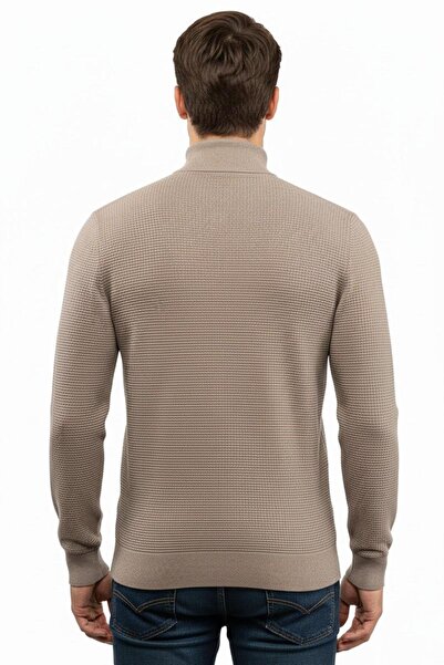 Çizgi Triko Men's Half Fisherman Sweater Knitwear Classic Fit 5240B Bgl-St04856