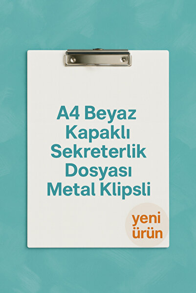 KarmaOfis A4 Beyaz Kapaklı Sekreterlik Dosyası Metal Klipsli