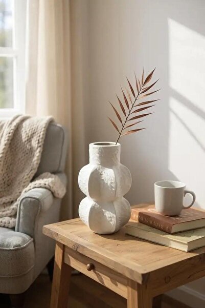 BAYRAMPASAHOBİM Ham Seramik Naturel Vazo