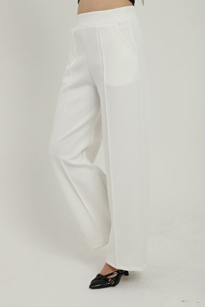 MİHRİZAR Kadın Önü Çımalı Yüksek Bel Scuba Pantolon