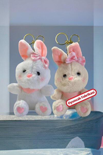 Oyuncakfabrikasi Plush Rabbit Keychain 12 cm Imported (12 Pieces)