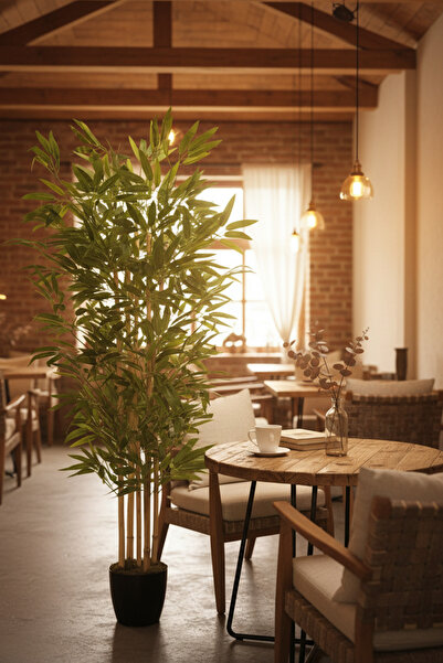 TamEvim Doğal Görünümlü 5 Gövdeli Yapay Islak Bambu Ağacı – Dekoratif İç Ve Dış Mekan Bitkisi