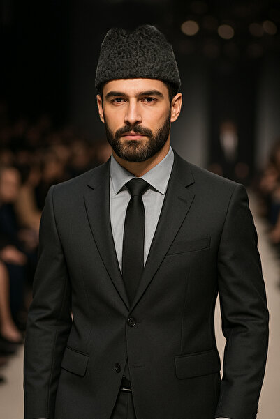 Kaftan Collection Astragan gri Kalpak