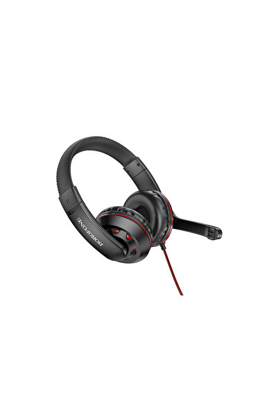 Borofone BO102 Gaming Over-Ear Headphones with Microphone, 3.5mm Jack, Red